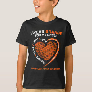 T-shirt Porter Orange Pour Mon Oncle Ms Multiple Sclerosis