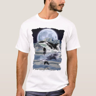 T-shirt Porter Orca avec Corbeau et Lune