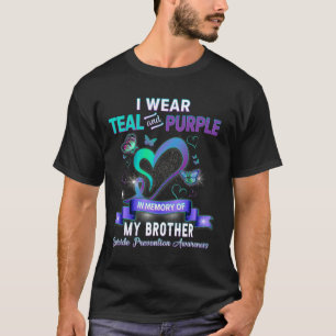 T-shirt Porter Turquoise Et Violet Pour Mon Frère Suicide