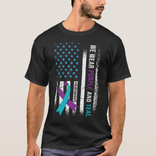 T-shirt Porter Violet Et Turquoise