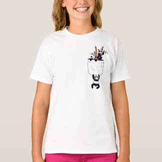T-shirt Portes de panda de poche mignonnes