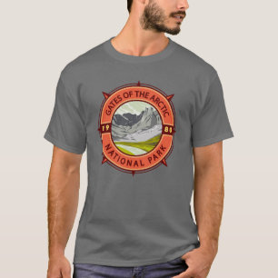 T-shirt Portes du parc national de l'Arctique Compas rétro