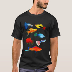 T-shirt Porteurs en direct Poisson Mollies Souvenirs Guppi