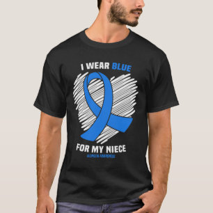 T-shirt Portez Bleu pour ma Nièce Alopecia Sensibilisation