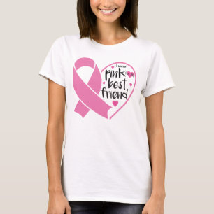 T-shirt Portez du ruban rose pour un ami guerrier du cance