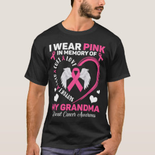 T-shirt Portez Le Rose En Mémoire De Mon Grand-Mère Cancer