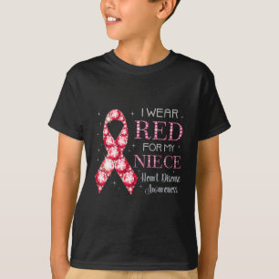 T-shirt Portez Le Rouge Pour Ma Nièce Coeur Maladie Soutie