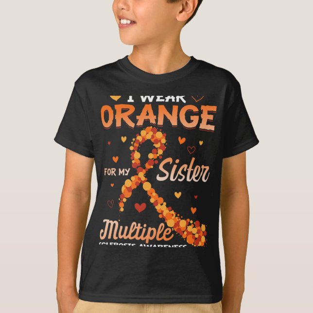 T-shirt Portez Orange Pour Ma Soeur Sclérose En Plaques (Devant)
