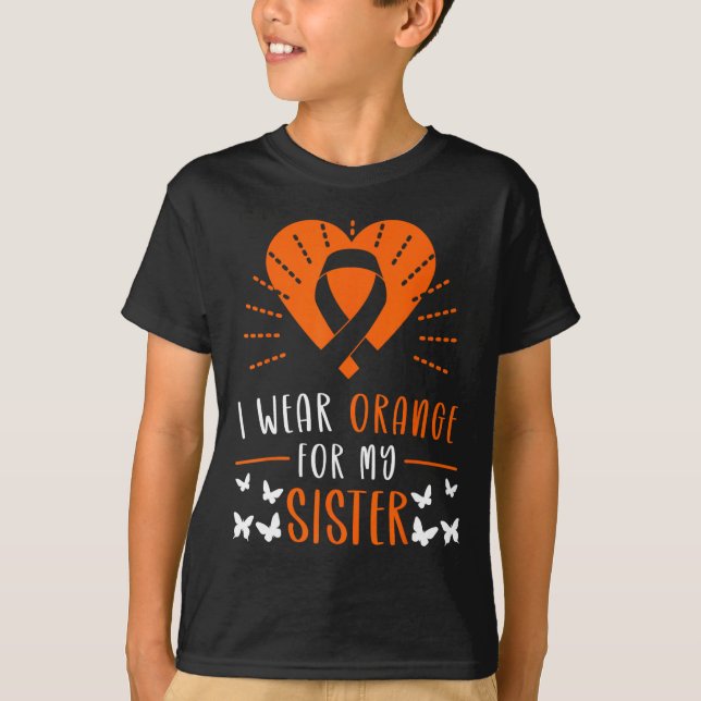 T-shirt Portez Orange Pour Ma Soeur Sclérose En Plaques (Devant)