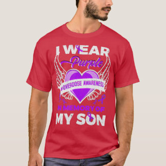 T-shirt Portez Violet En Mémoire De Mon Fils Surdose Sensi
