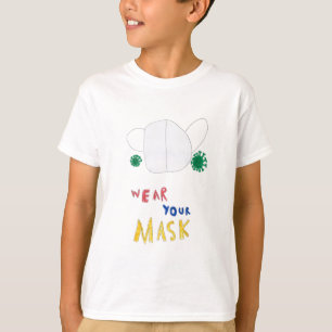 T-shirt Portez votre Masque Amusants Enfants Art