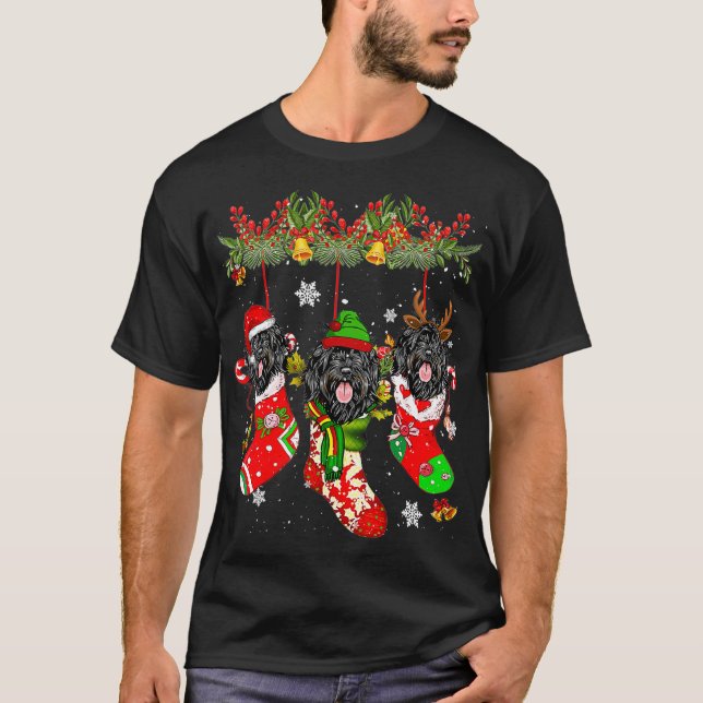 T-shirt Portie Water Dog En Chaussettes Noël Santa Hat (Devant)