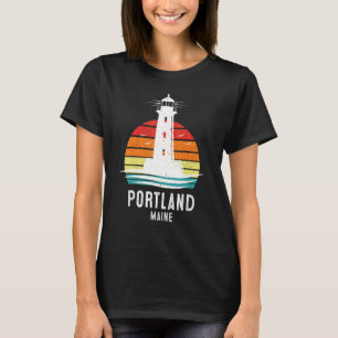 T-shirt Portland Maine Retro Vintage Lighthouse Idea Desig