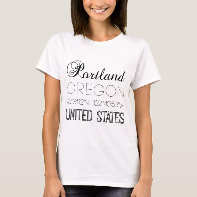 T-shirt Portland, Oregon, États-Unis élégant (Devant)