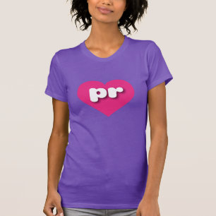 T-shirt Porto Rico coeur rose chaud - J'aime pr