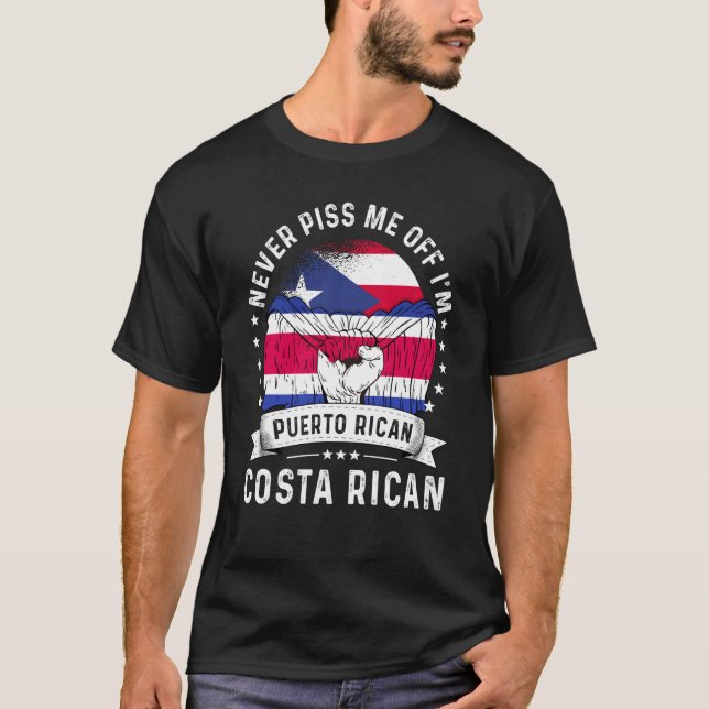 T-shirt Porto Rico Drapeau Costa Rica Grosse fierté de l'H (Devant)
