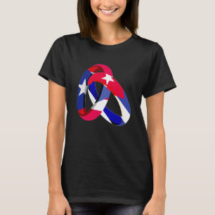 T-shirt Porto Rico Drapeau Cuba Grown Ring Mariage Mariage
