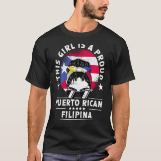 T-shirt Porto Rico Drapeau Philippines Cultivé Femme Fiert