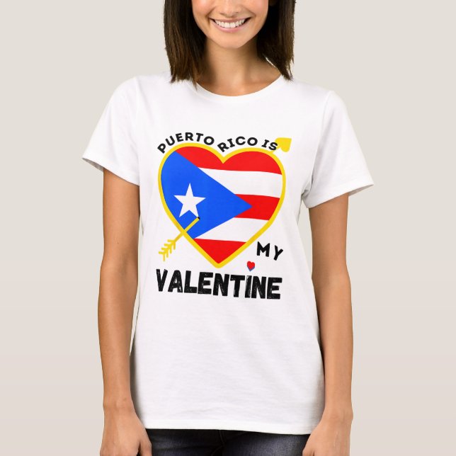 T-shirt Porto Rico est ma Saint Valentin Puerto (Devant)