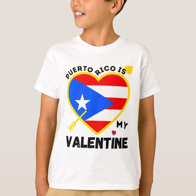 T-shirt Porto Rico est ma Saint Valentin Puerto (Devant)