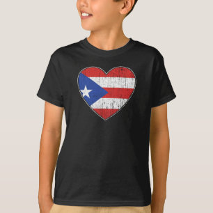 T-shirt Porto Rico Flag Love Heart
