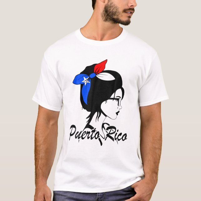 T-shirt Porto Rico Girl Puerto Rican Mujer Puertoriqueña (Devant)
