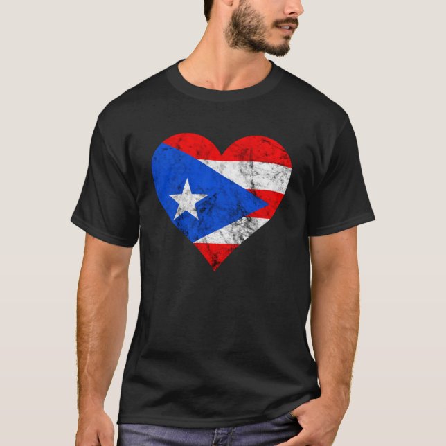 T-shirt Porto Rico Heart Puerto Ricaner Puertorro Drapeau  (Devant)
