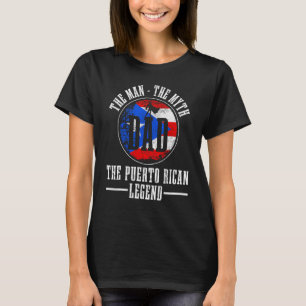 T-shirt Porto Rico Papa Man Myth Légende Porto Rico Drapea