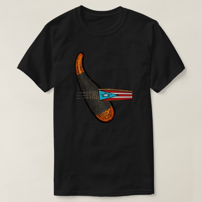 T-shirt Portoricain Drapeau Guiro Boricua Instruments (Design devant)