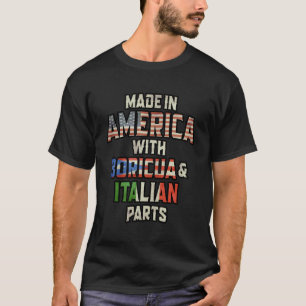 T-shirt Portoricain et Italien Fabriqué en Amérique Mélang