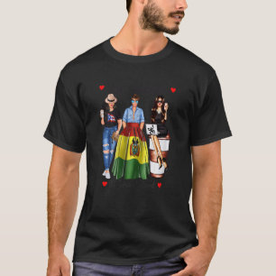 T-shirt Portoricaine Née Sang Patriotique Bolivienne