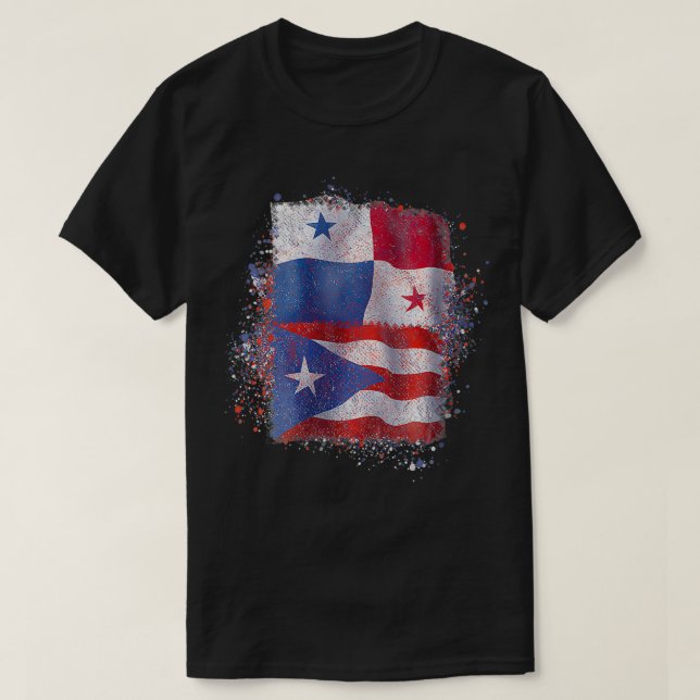 T-shirt Portoricaine Panaméen amour VNeck (Design devant)