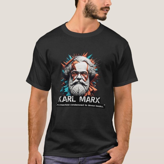 T-shirt Portrait Abstrait de Karl Marx (Devant)