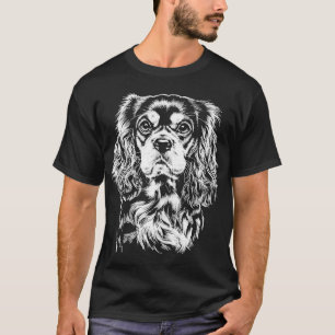 T-shirt Portrait Cavalier King Charles Vêtements Minimalis