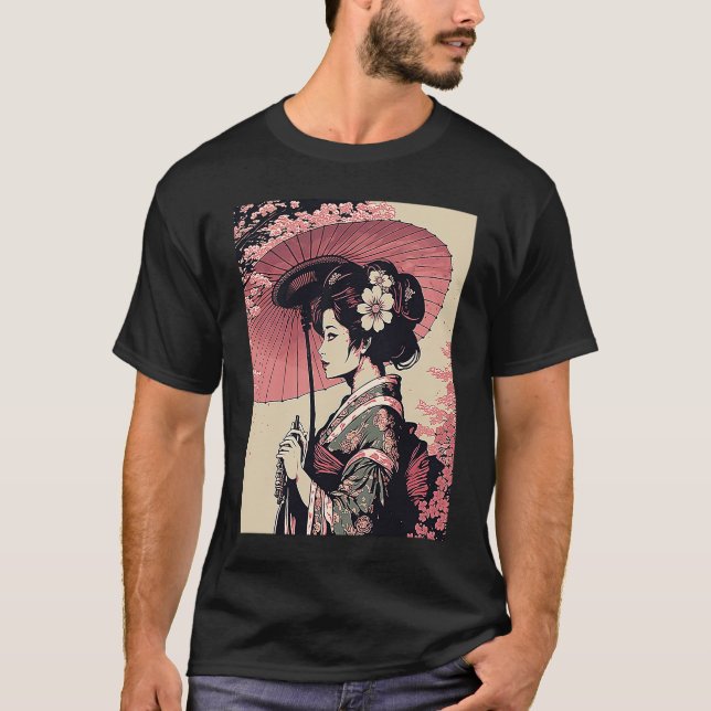 T-shirt Portrait classique Geisha (Devant)
