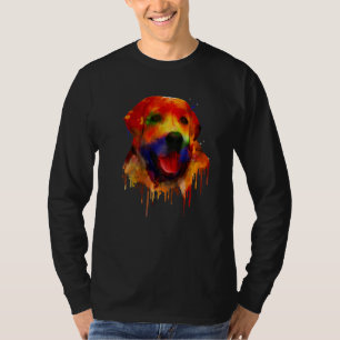 T-shirt Portrait coloré de Labrador Retriever éclaboussé L