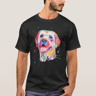 T-shirt Portrait coloré du trieur du Labrador jaune