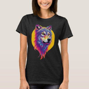 T-shirt Portrait couleur Wolf