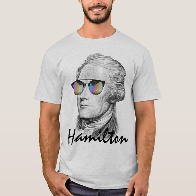 T-shirt Portrait d'Alexander Hamilton dans des lunettes de (Devant)