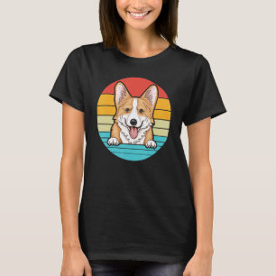 T-shirt Portrait d'Amoureux des chiens Corgi réaliste amus