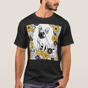 T-shirt Portrait d'art de Buldog Pop en français