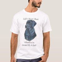 portrait de black labrador dog avec slogan amusant