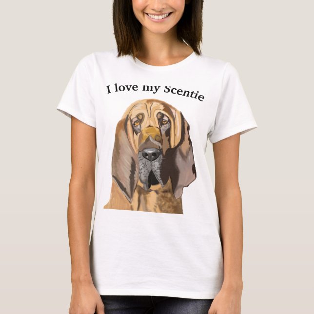 T-shirt Portrait de Bloodhound (Devant)