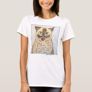 T-shirt Portrait de Chat Fantaisiste Coloré