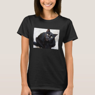 T-shirt Portrait de chat noir