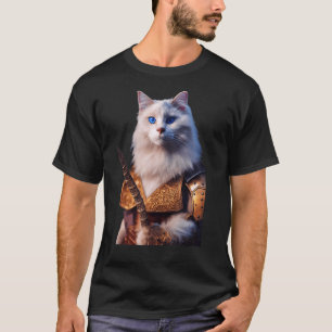 T-shirt Portrait de chat Ragdoll Anthro portant armure Che
