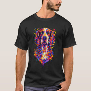 T-shirt Portrait de chien Bracco Italiano coloré