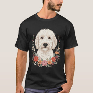 T-shirt Portrait de chien floral Couronne botanique