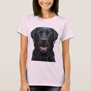 T-Shirt Portrait de Chien Labrador Retriever Noir