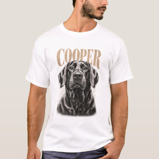 T-shirt Portrait de chien personnalisé de style gravure vi
